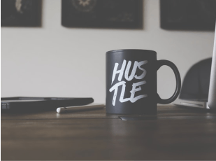 Hustle cup on a table